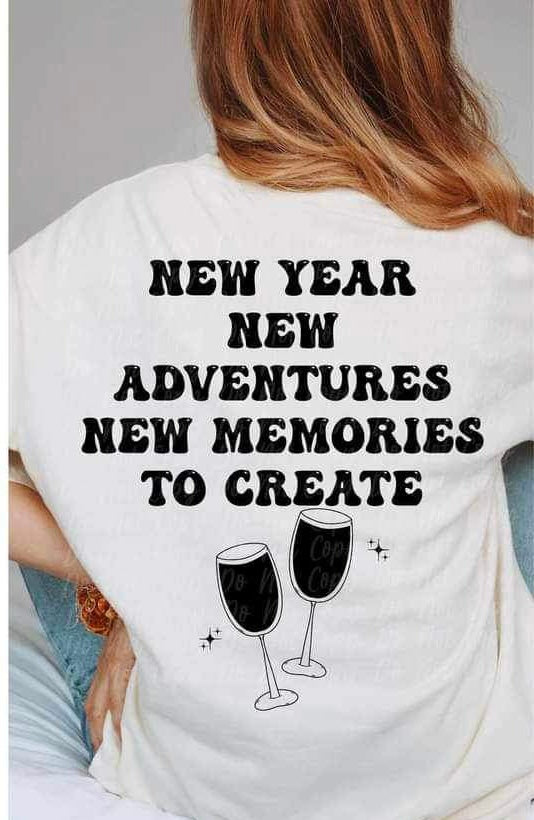 New year new adventures new memories to create BLACK (VIRGO) 16853 DTF Transfer
