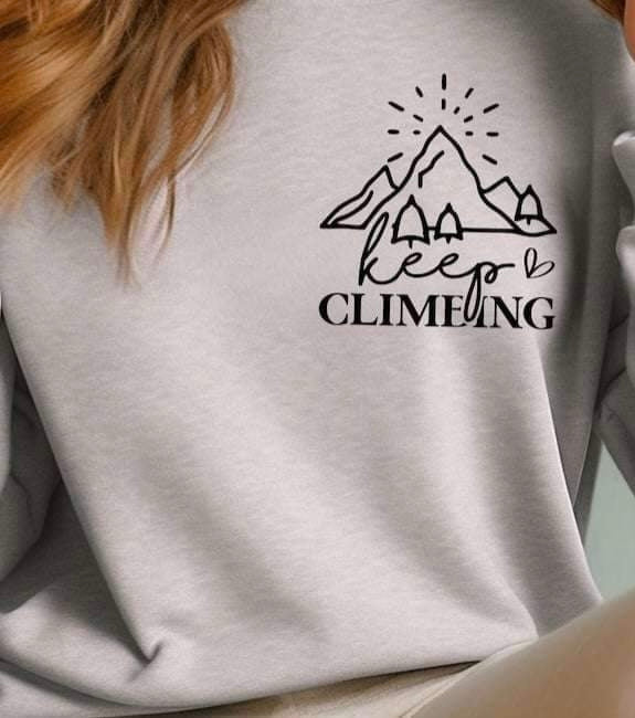 Keep climbing mountains BLACK 20489 DTF transfer