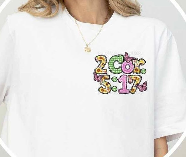 2 Cor. 5:17 spring font 29200 DTF transfer