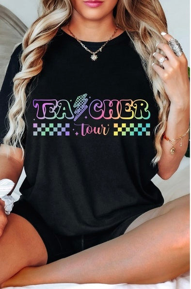 Teacher rainbow font FRONT 33025 DTF transferT