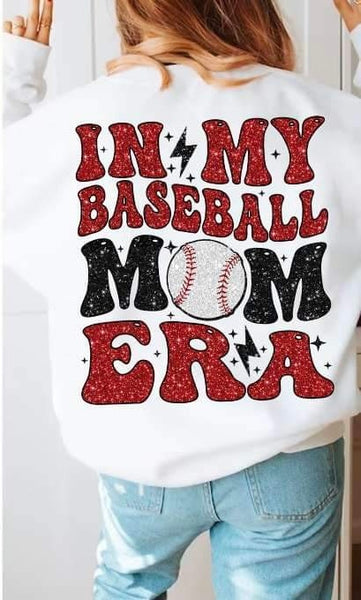 In my baseball mom era red and black sequin 25148 DTF transfer