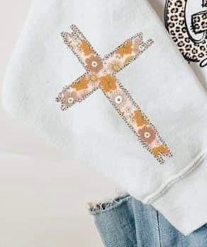 Cross SLEEVE beige patterns DTF transfer