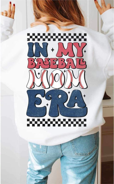 In my baseball mom era red blue and baseball font (WSB) 25589 DTF transfer