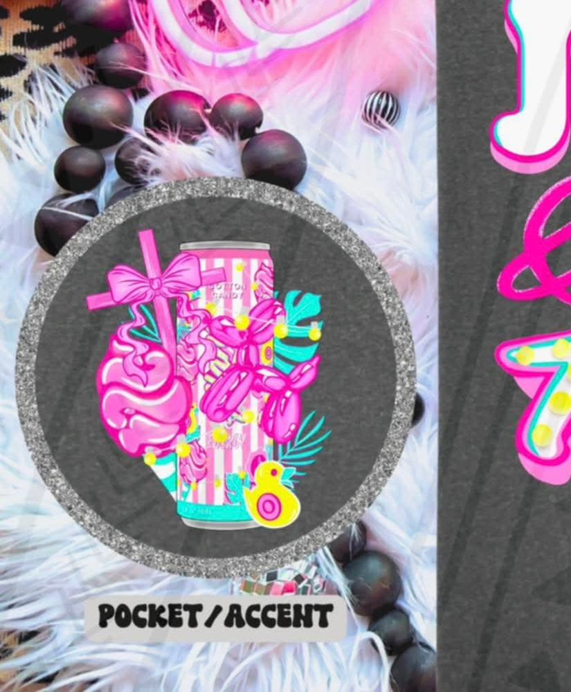 Running On Jesus and Energy Drinks POCKET TGG DTF transfer
