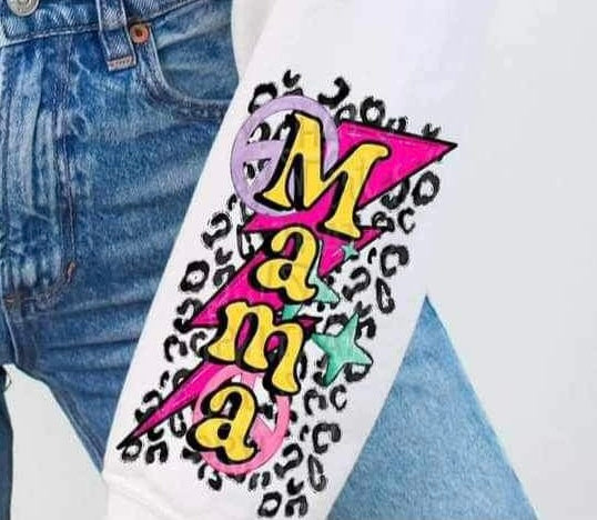 Mama pink bolt SLEEVE (cstage) 25860 DTF transfer
