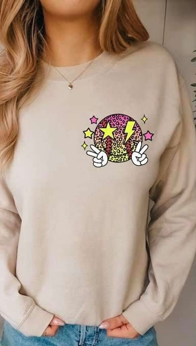 yellow and pink smiley 25135 DTF transfer