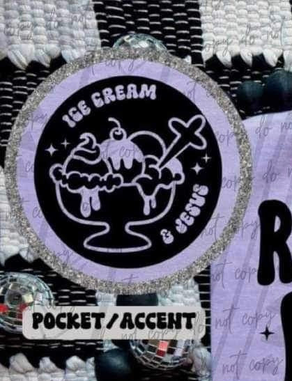 Ice cream & jesus pocket 27209 DTF transfer