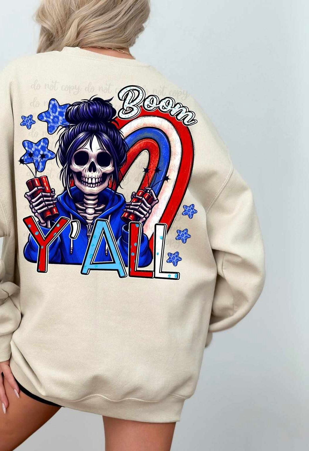 Boom y’all patriotic skellie 27946 DTF transfer