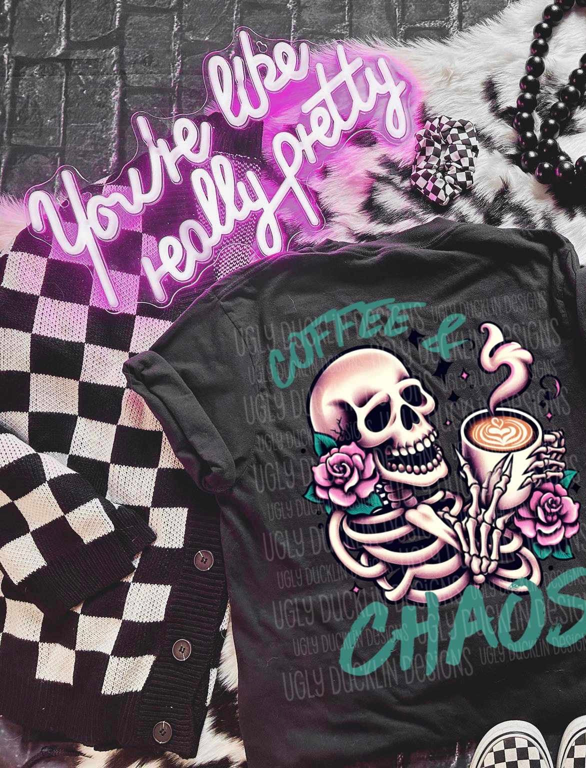 Coffee & chaos skellie (UD) 39601 DTF transfer