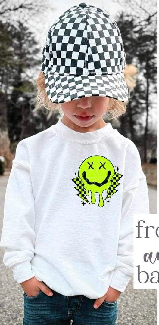 Green melting smiley (LYTTLE) 26261 DTF transfer