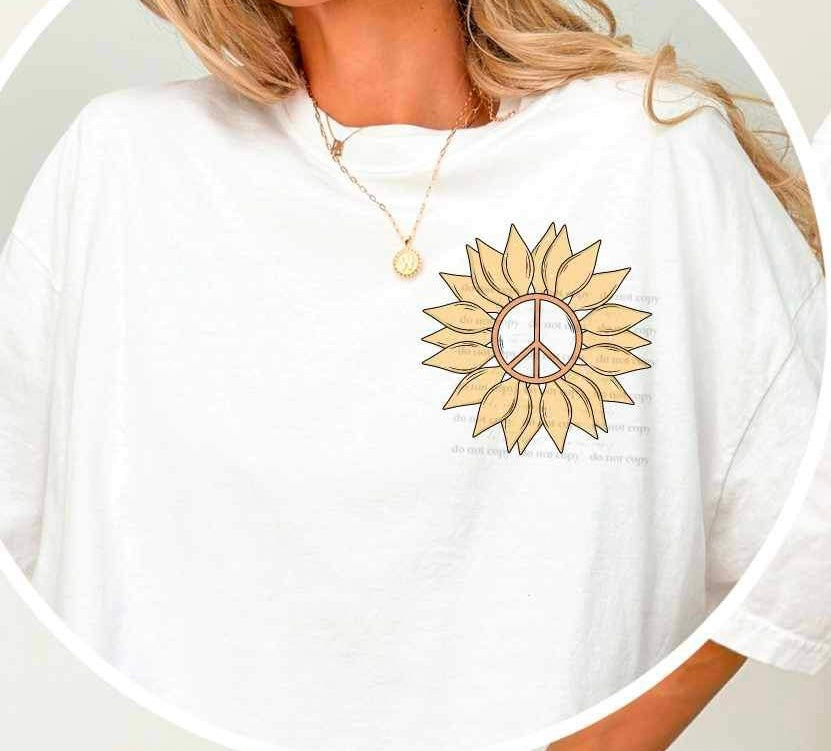 sun with peace sign (CSC) 24685 DTF transfer