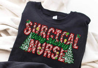 Very merry surgical nurse Christmas trees DTF Transfer