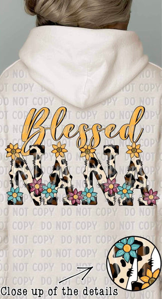 Blessed nana leopard floral 19255 DTF TRANSFER