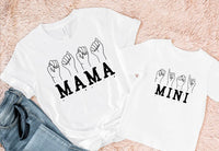 mama sign language ADULT BLACK screen print transfer