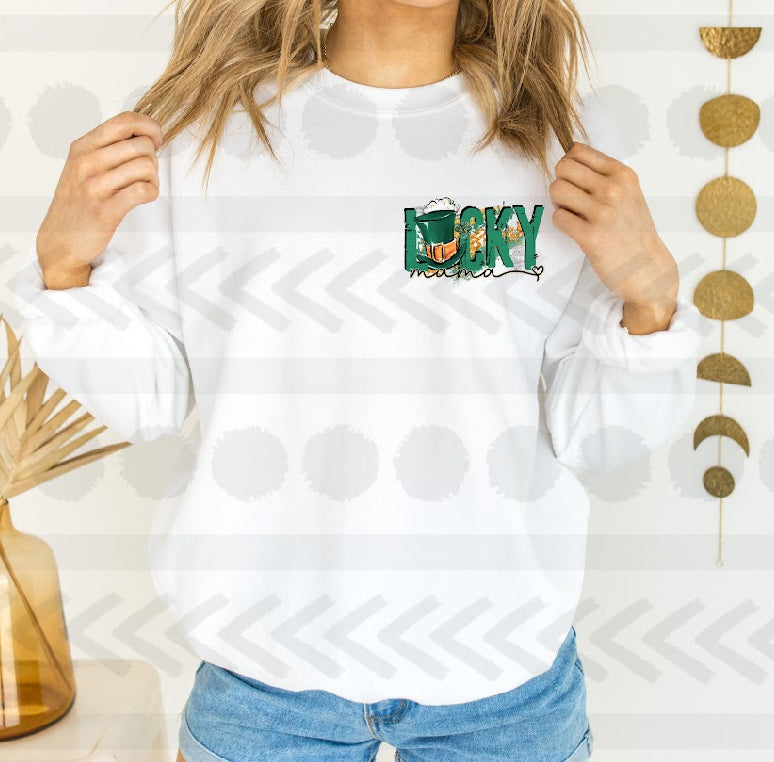 Lucky mama POCKET 4" HIGH HEAT screen print transfer