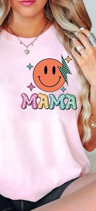 Mama orange happy face 29306 DTF transfer