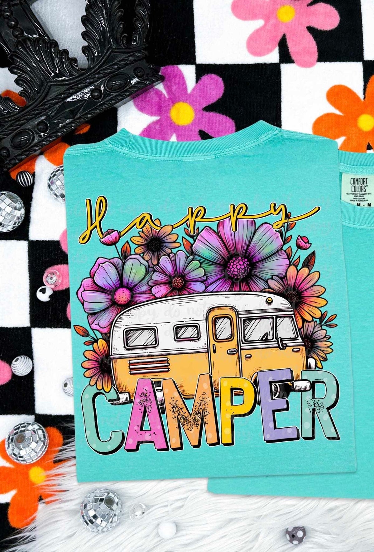 Happy camper yellow camper 32015 DTF transfer