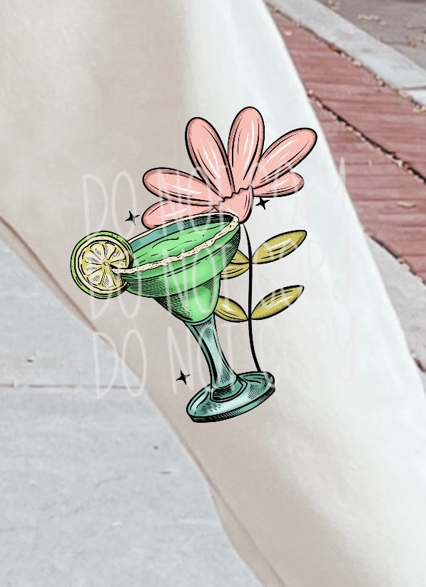 Margarita and pink flower (VIRGO) 33225 DTF transfer