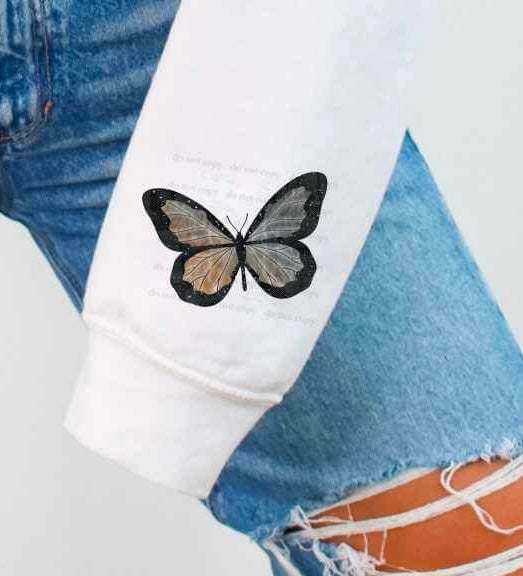 dark butterfly sleeve (CSC) 25303 DTF transfer