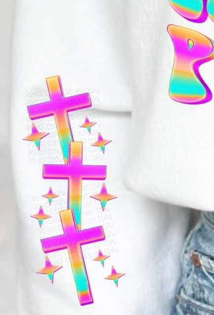 Rainbow crosses SLEEVE 26821 DTF transfer