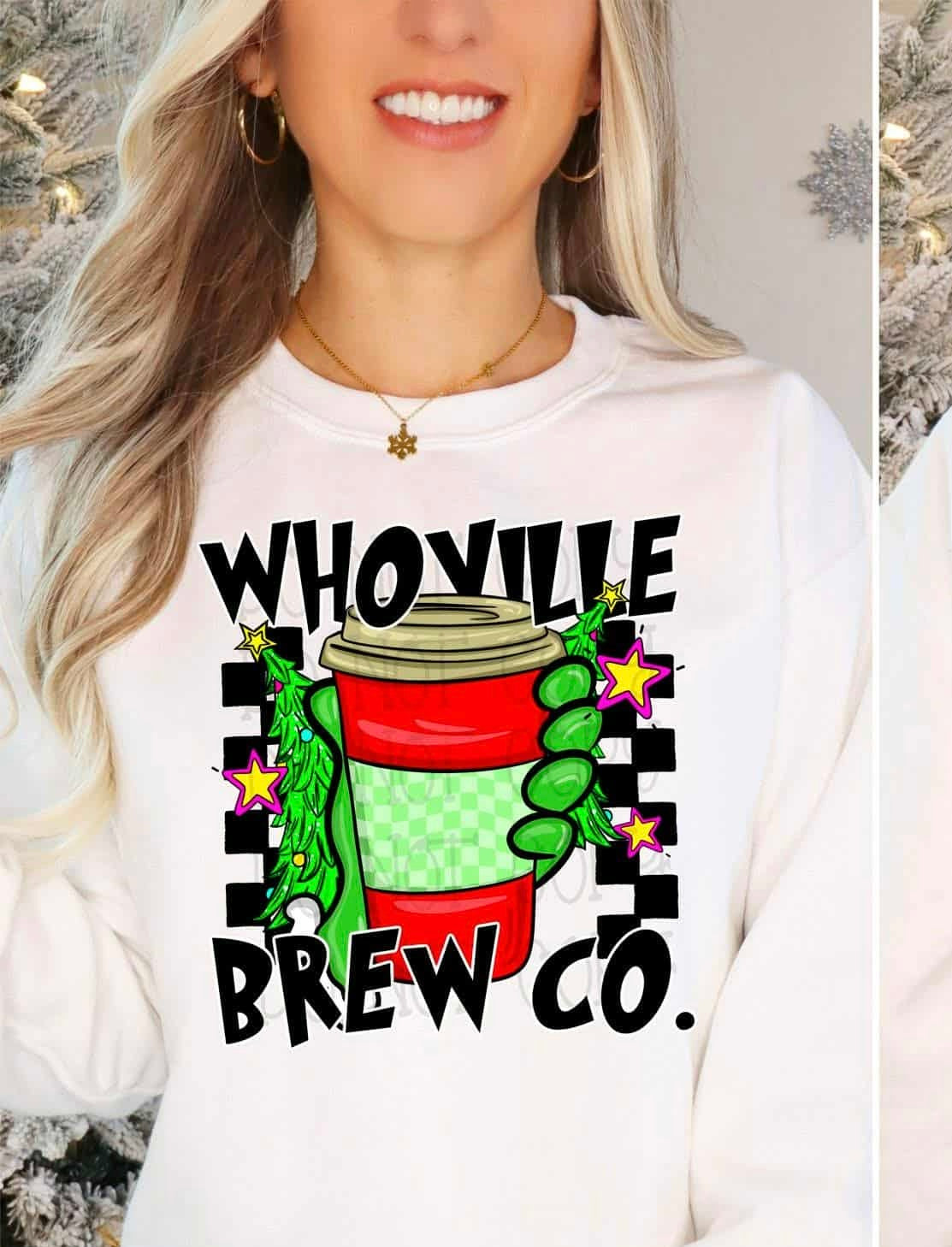 Green Brew front checker (C's) DTF transfer