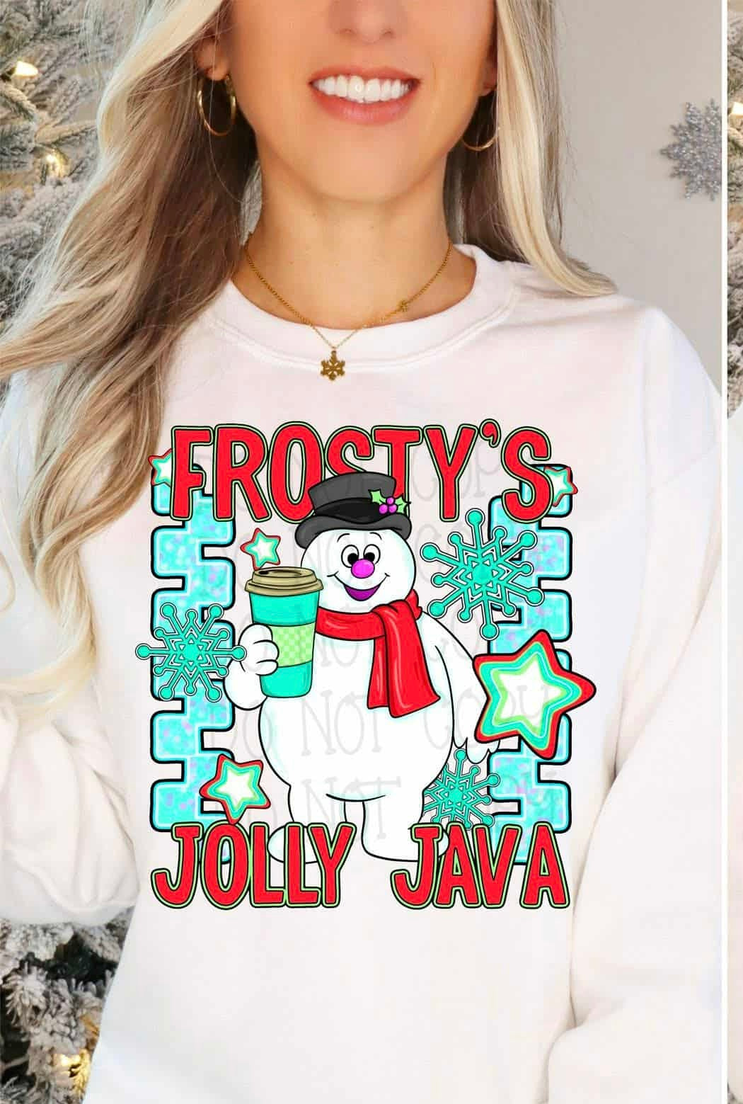 Snowman Brew front checker (C's) DTF transfer