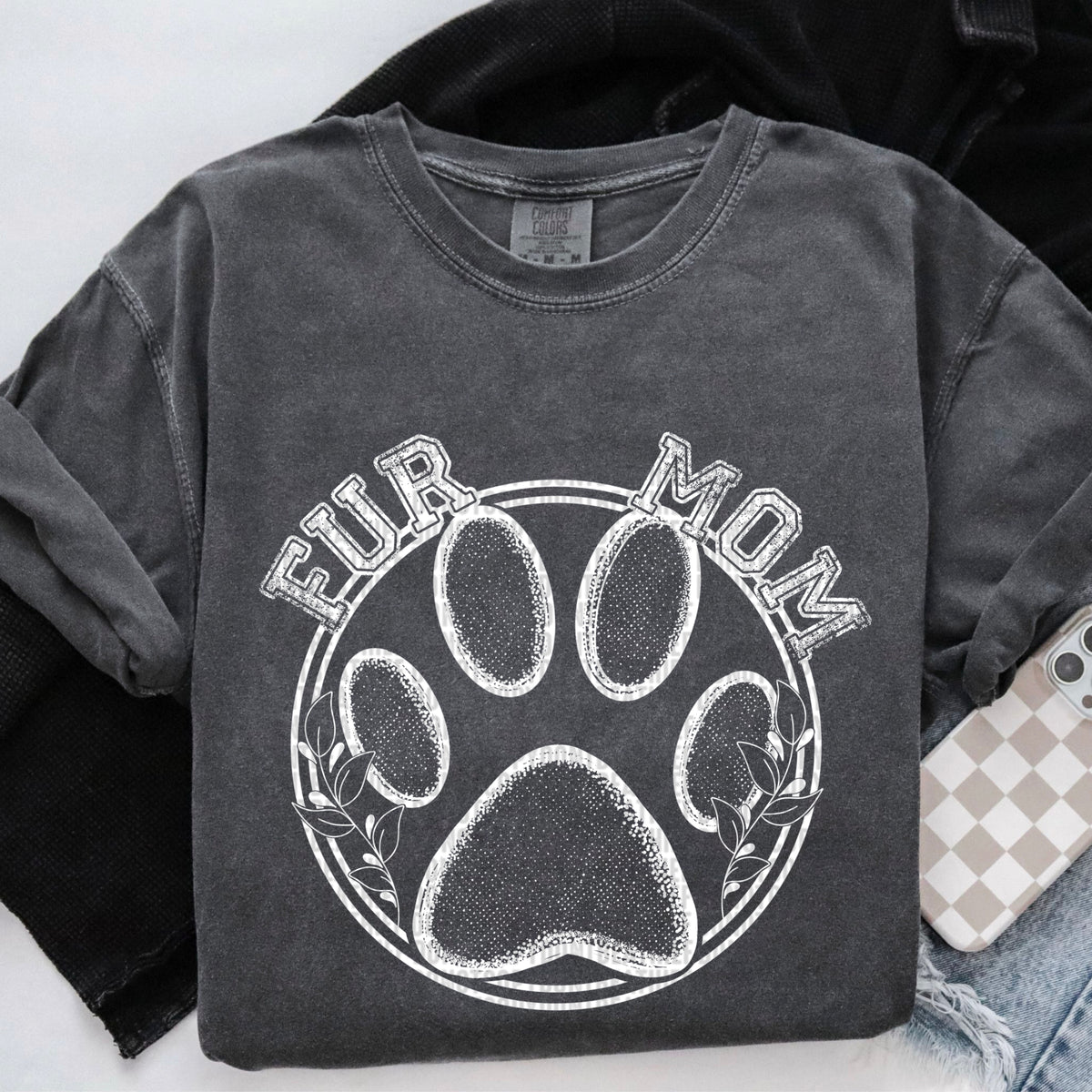 Fur Mom Paw White 104125 DTF transfer