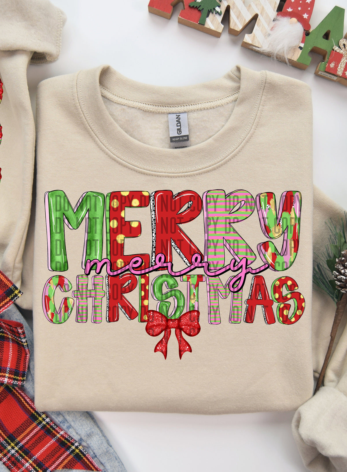 Merry Merry Christmas (Front Print) 69047 DTF transfer