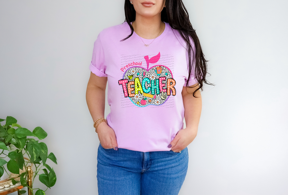 Preschool teacher dalmatian apple 68679 DTF transfer