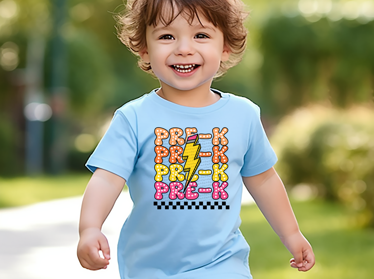 Pre-k stacked yellow and pink transfer