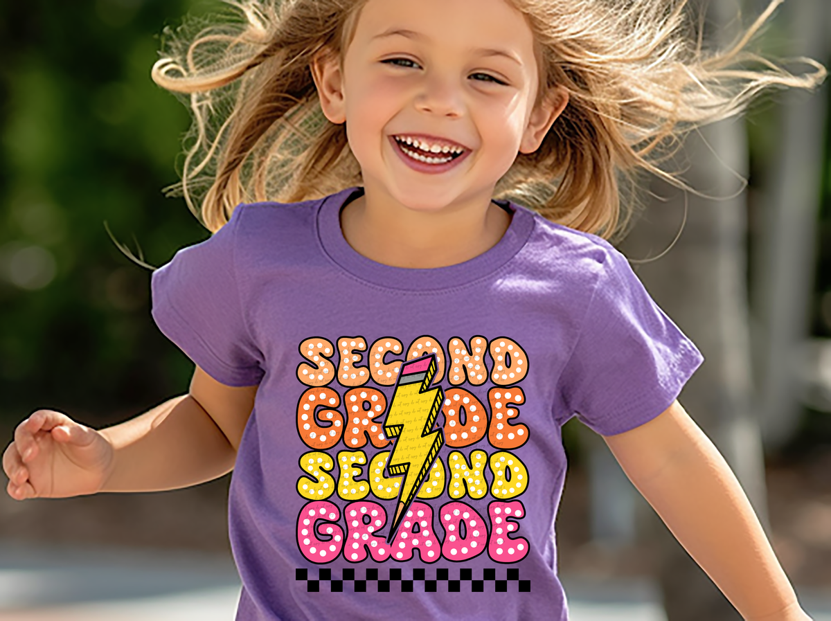 Second grade stacked yellow and pink transfer