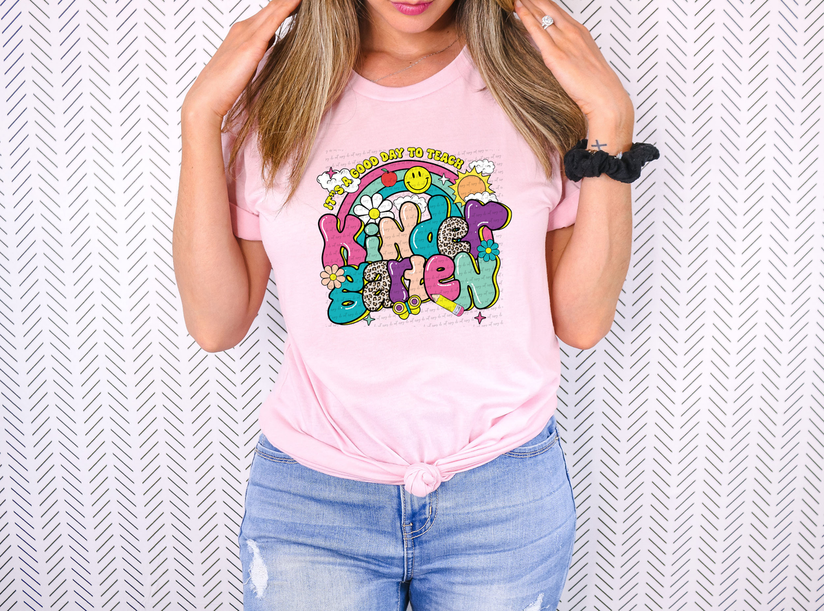 Kindergarten retro rainbow DTF transfer