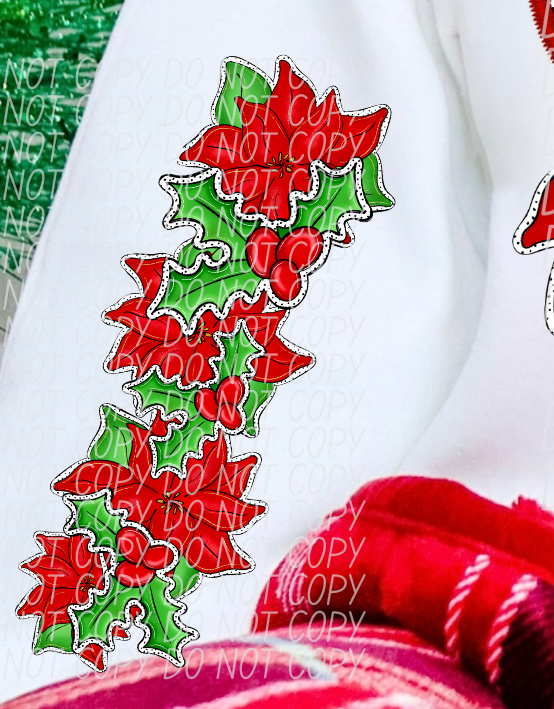 Split Holly Name SLEEVE (City) DTF transfer