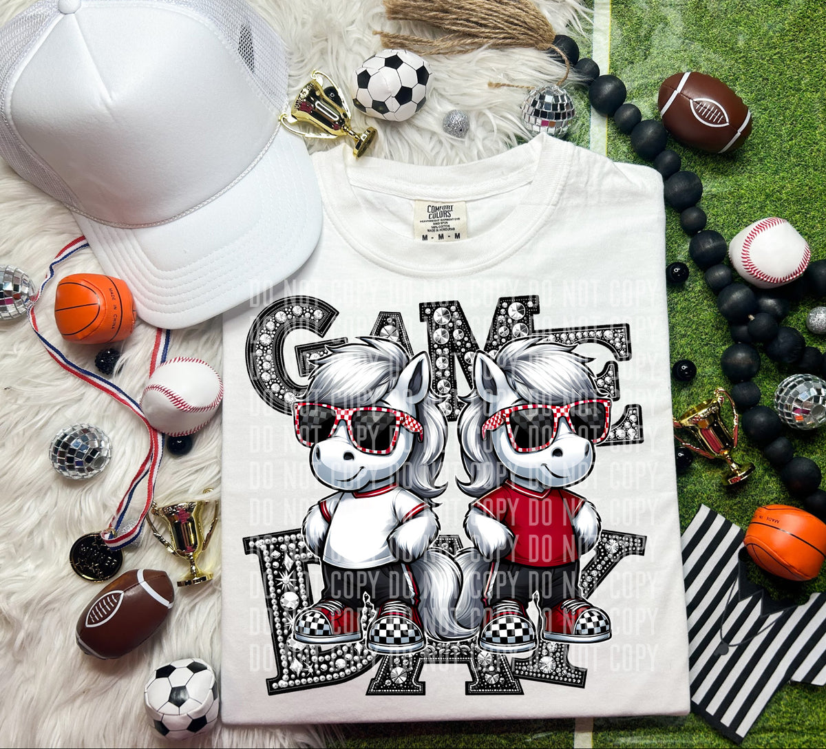 Game Day Silver Rhinestones Checkered Sooners 54629 DTF transfer