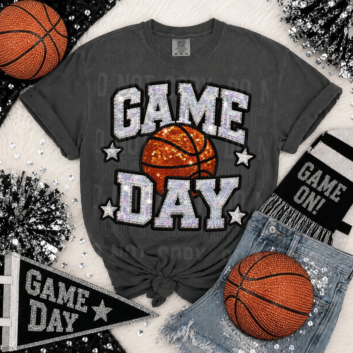 Game day basketball sequin SBB DTF Transfer
