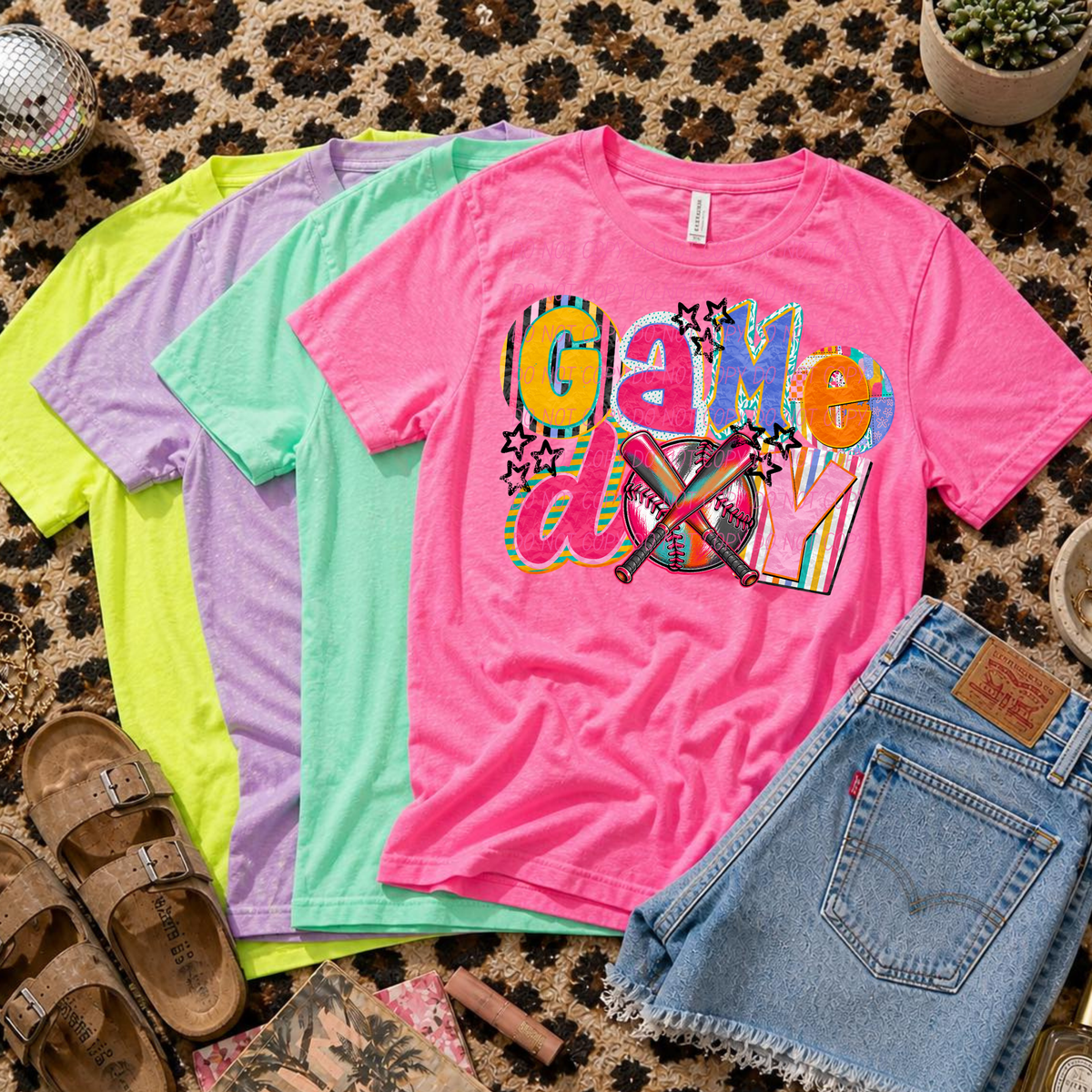 Game day baseball softball ball bat magazine font (City) DTF Transfer
