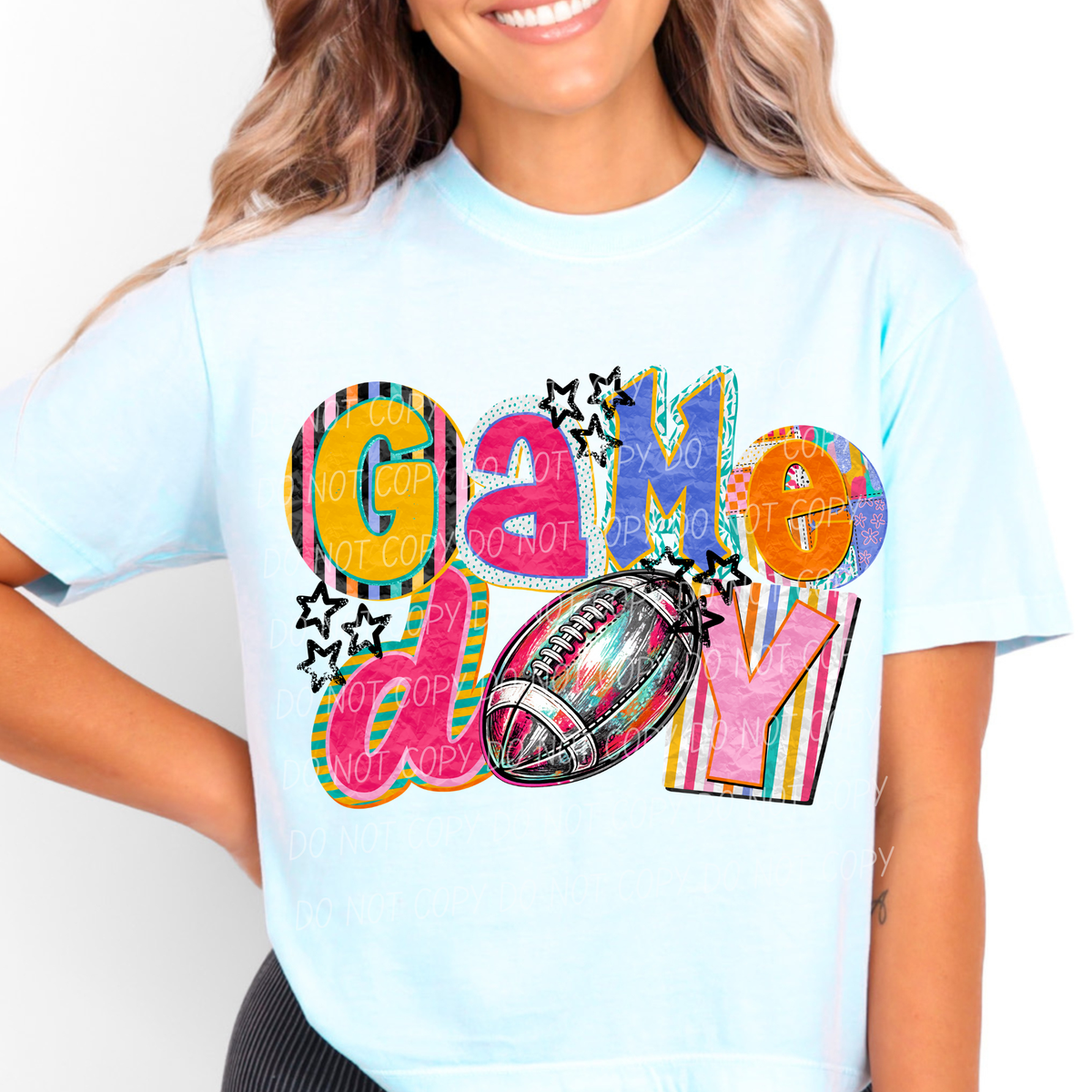 game day rugby, diff print background for each letter (city) DTF Transfer