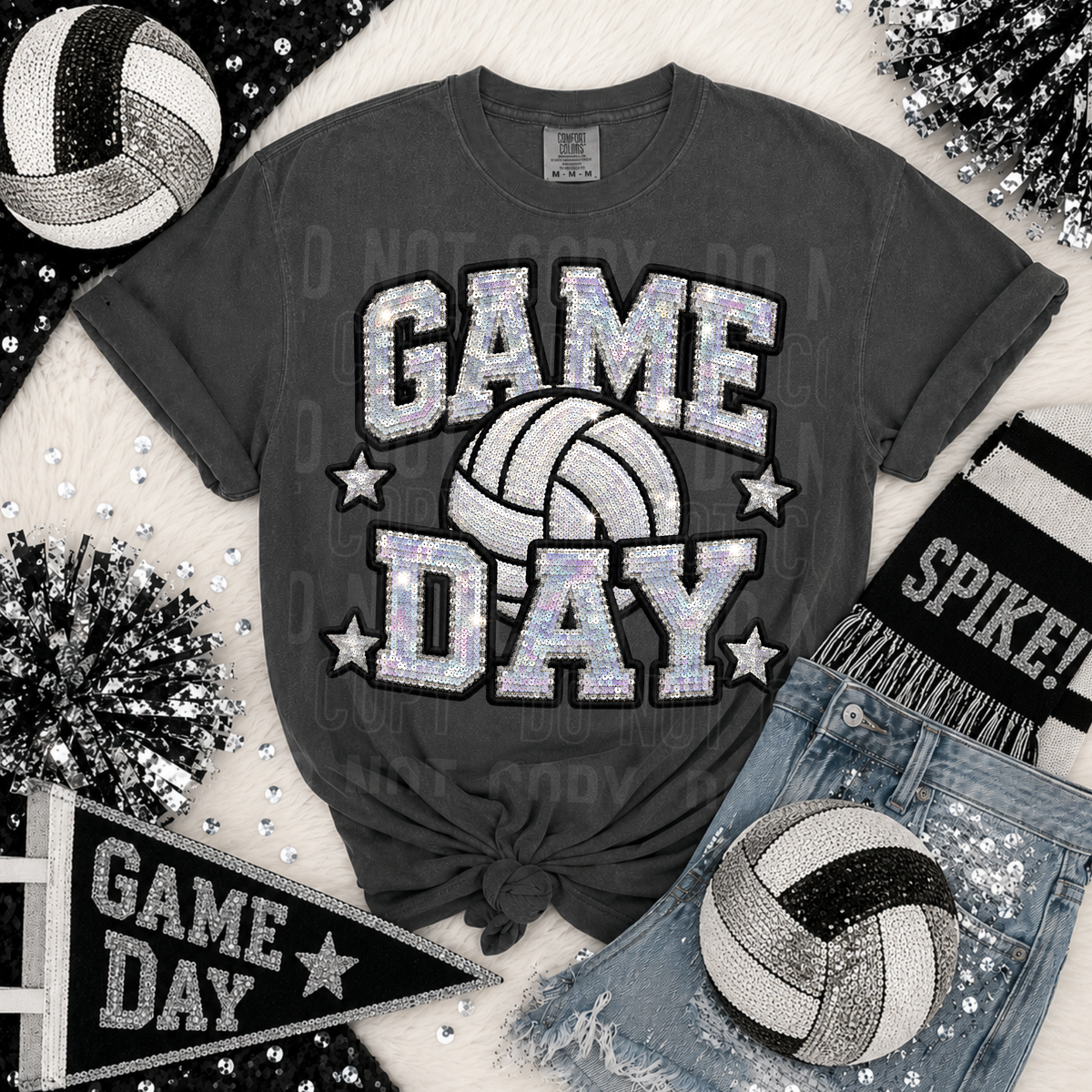 Game day Volleyball sequin SBB DTF Transfer