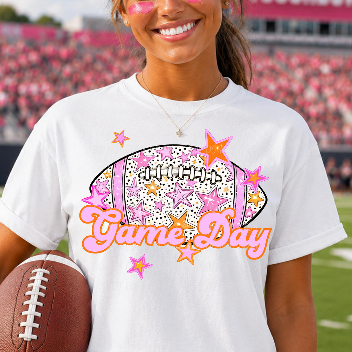 Gameday pink football (city) DTF transfer