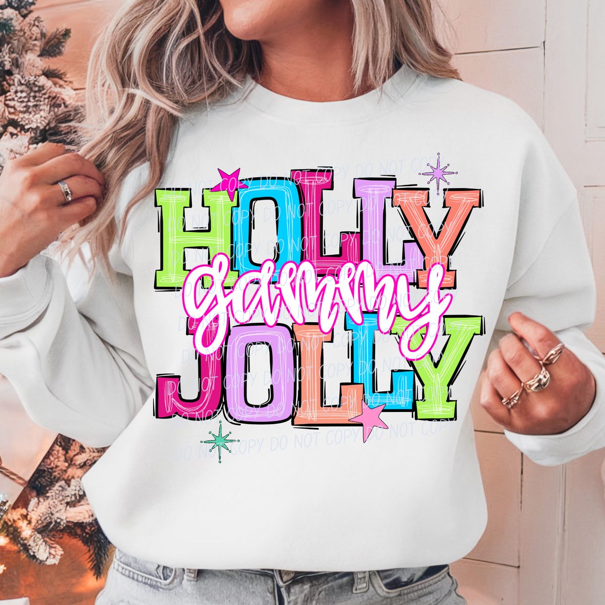 gammy holly jolly names (city) DTF Transfer