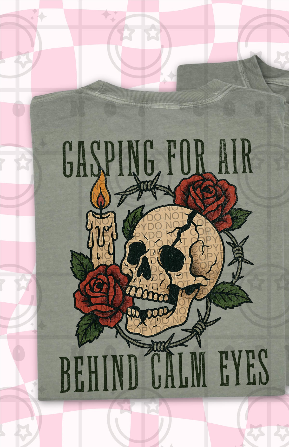 Gasping for air behind calm eyes (HW) 109459 DTF transfer