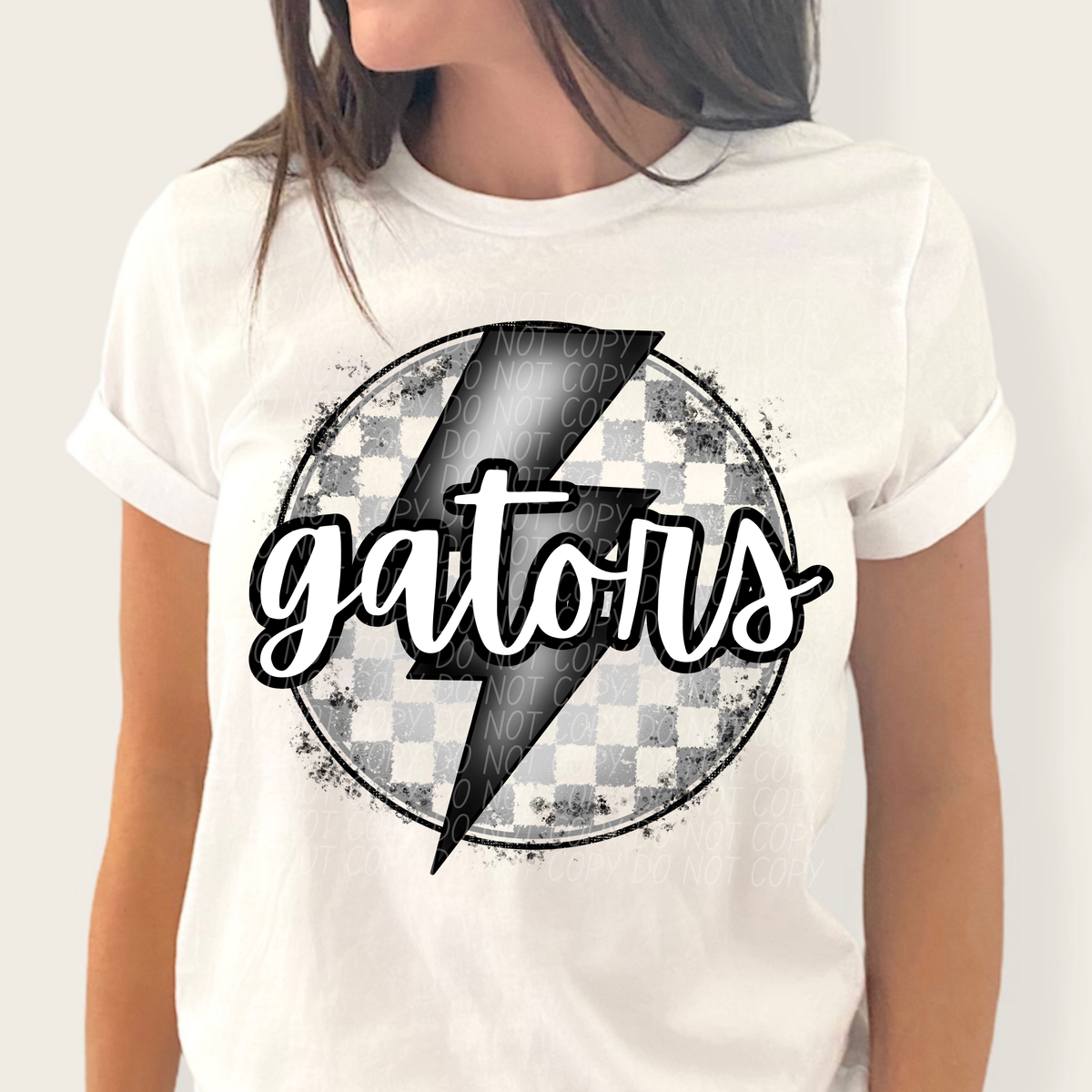 Gators grey/silver lightning bolt circle CITY DTF transfer