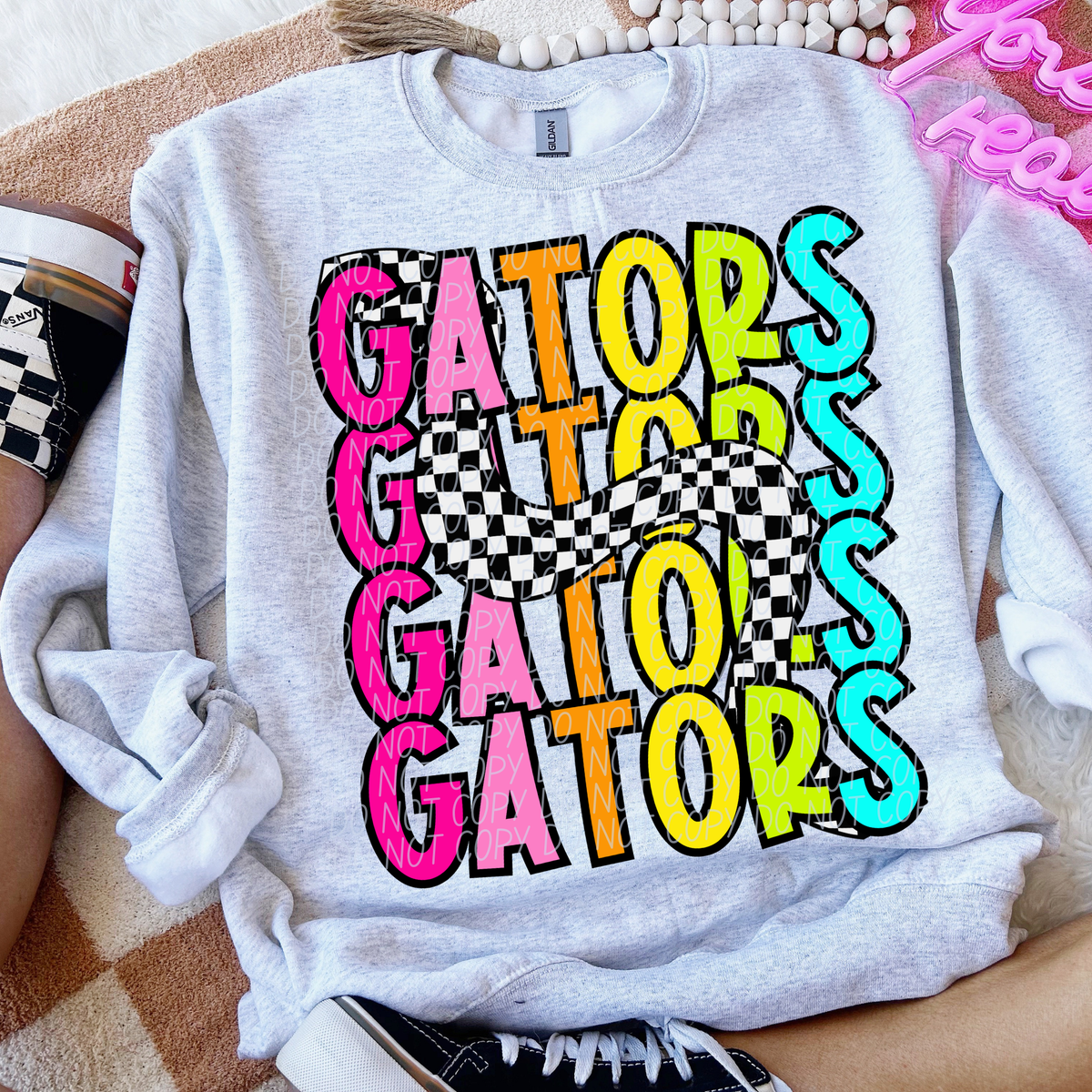 Gators 80's Vibe Mascot STACKED (City) DTF transfer