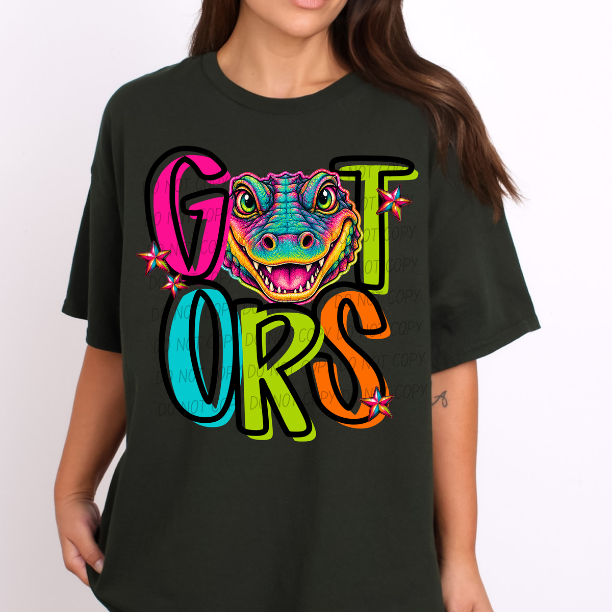 gators rainbow stacked with head (city) DTF Transfer