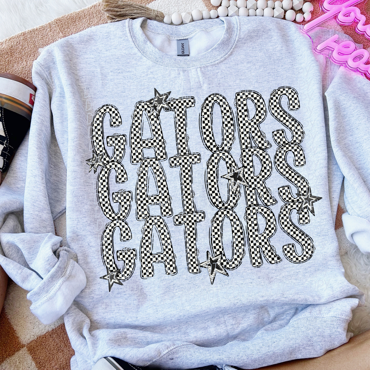 Gators checker star stacked (City)DTF transfer