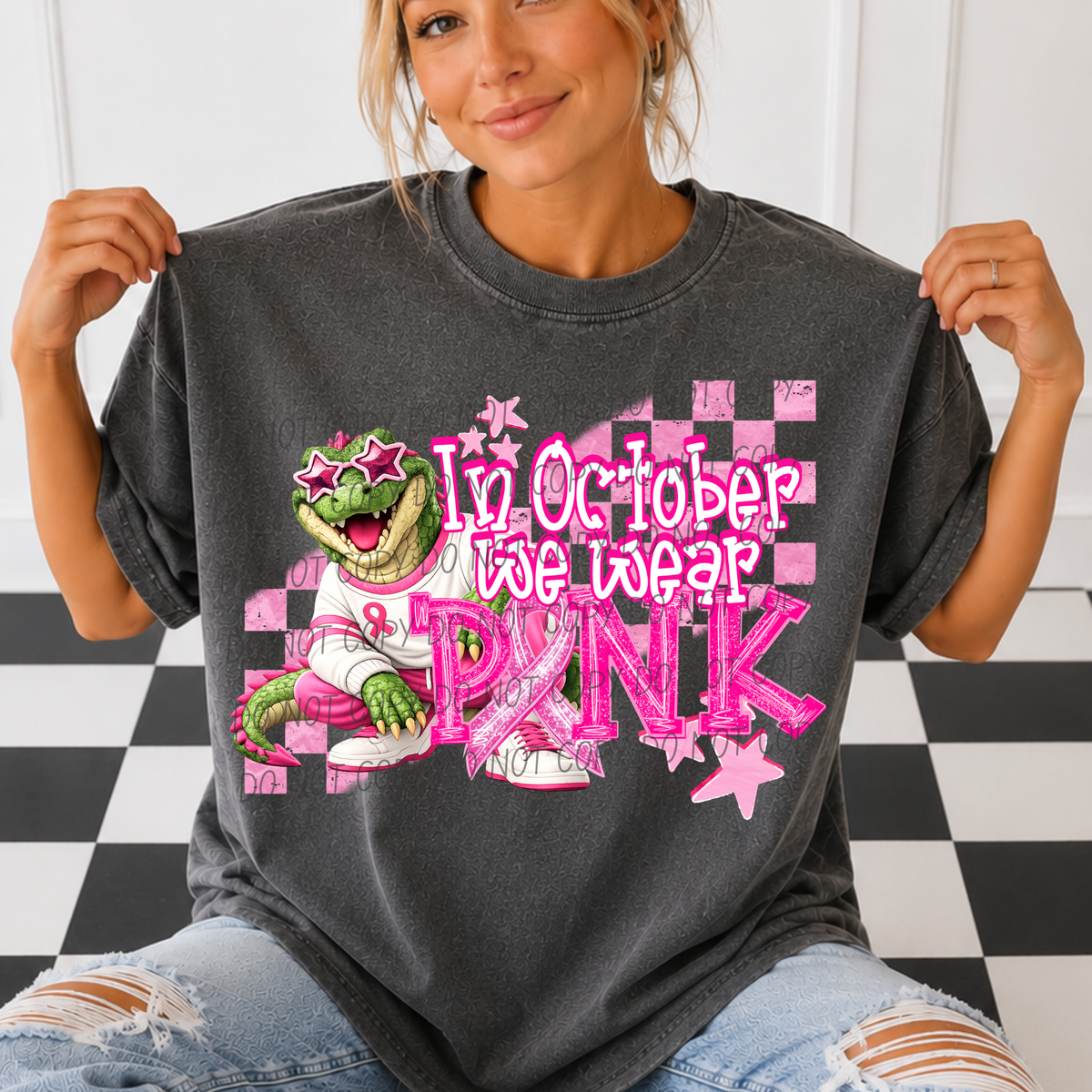 GATORS- in October we wear pink (city) DTF transfer