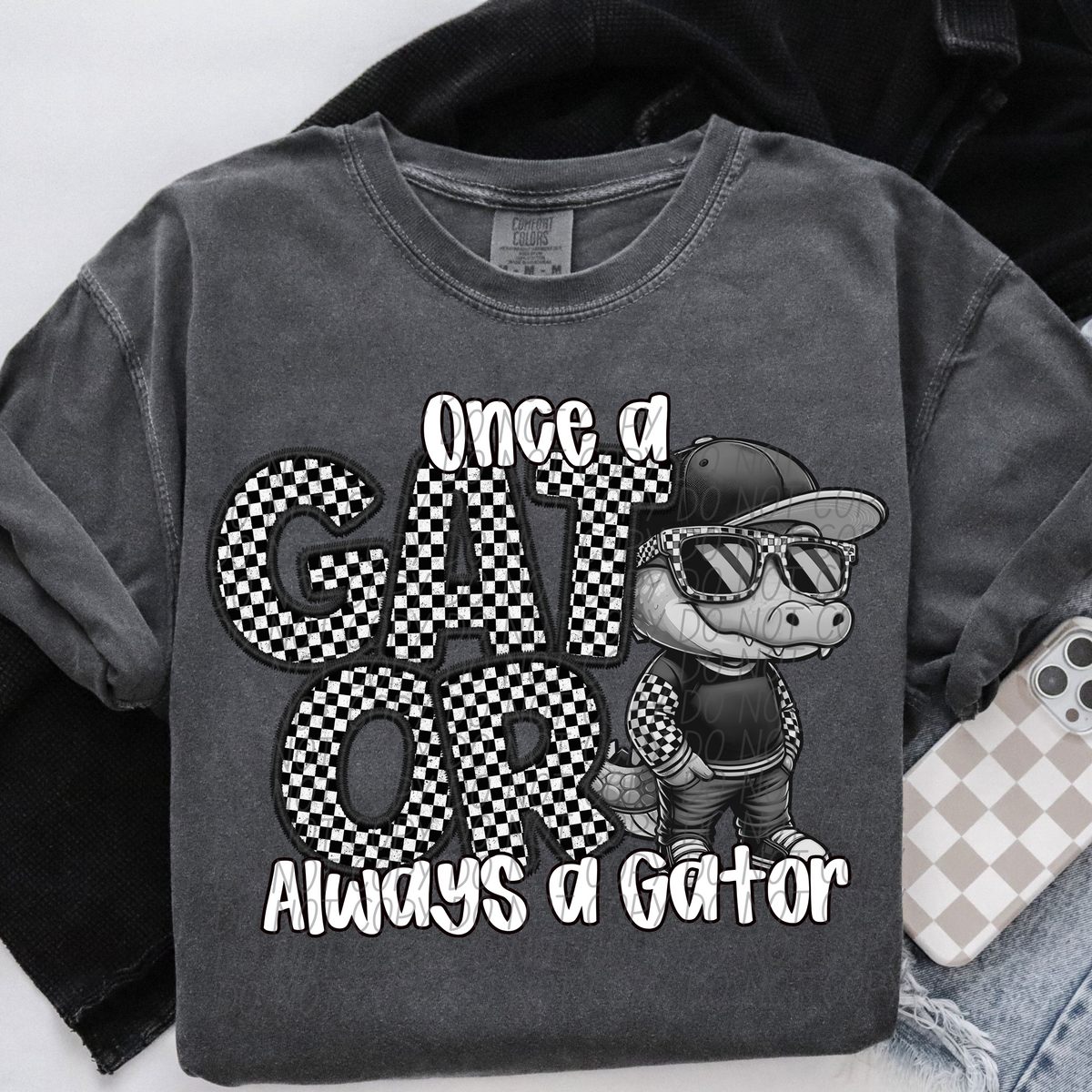 Once a Gator always a Gator Checkered (CITY) DTF transfer