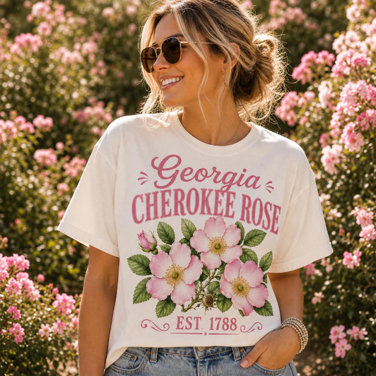 Georgia Cherokee Rose (Parker) DTF Transfer