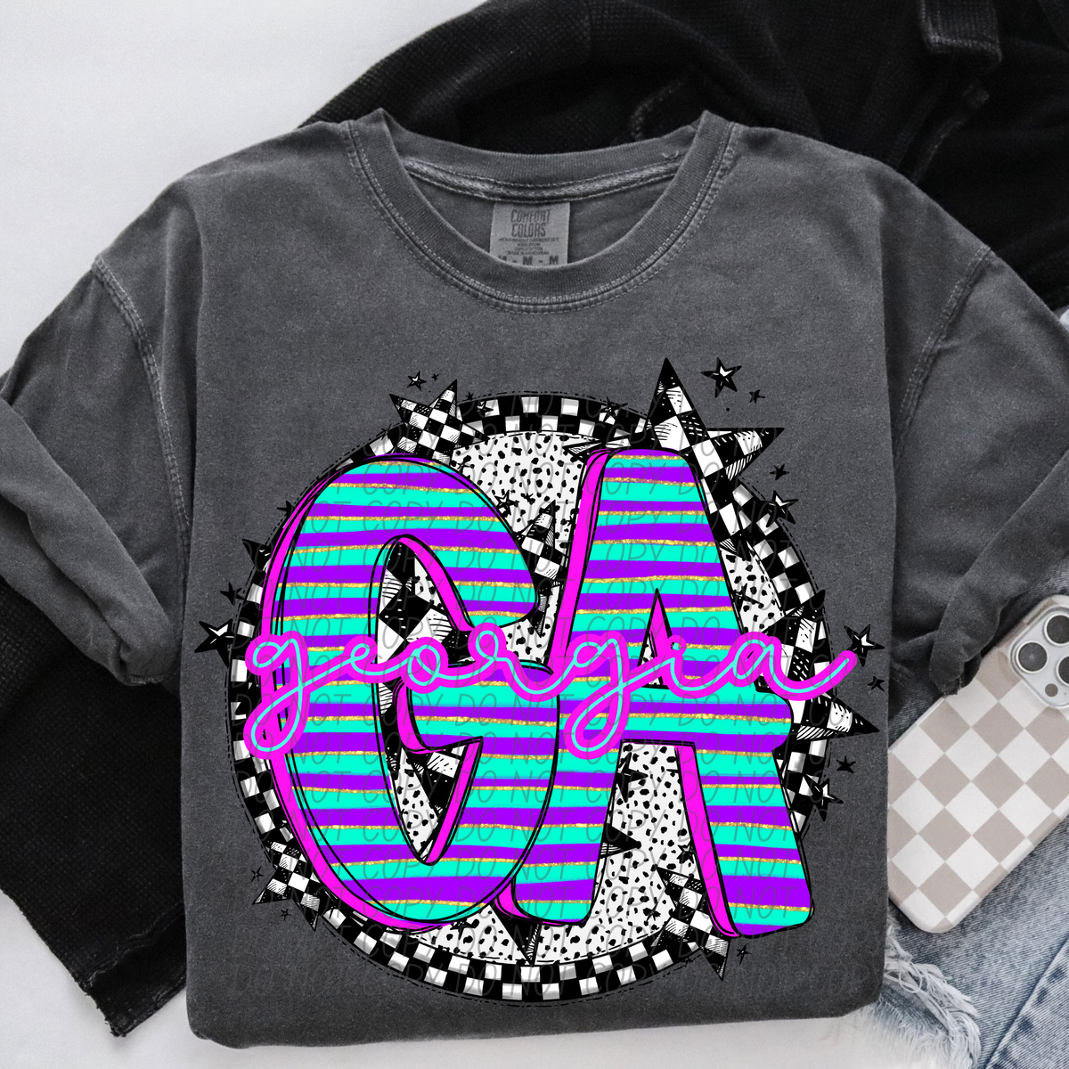 Dalmatian stripes circle states CITY DTF transfers