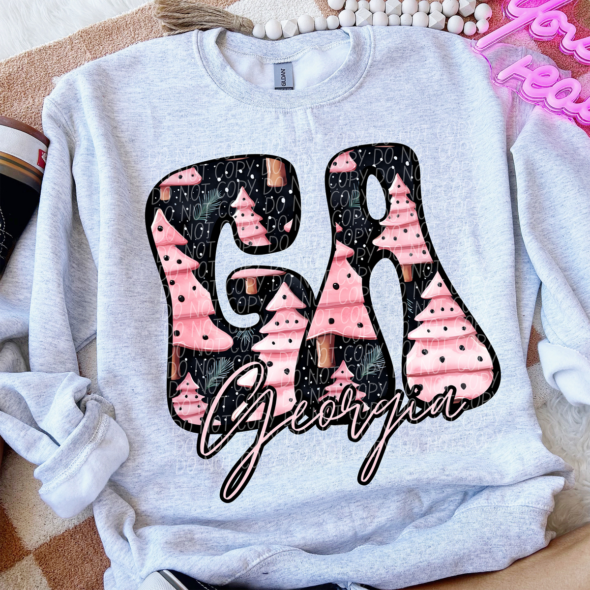 GA Georgia Christmas State 66213 DTF transfer